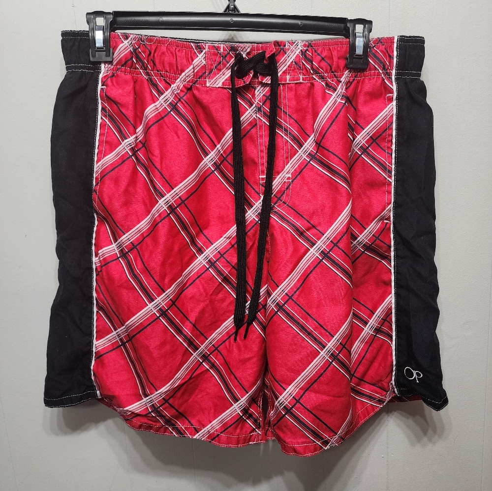 OP Board Shorts Swim Trunks XL 40 - 42 Red Black‎ Beach Swim B807